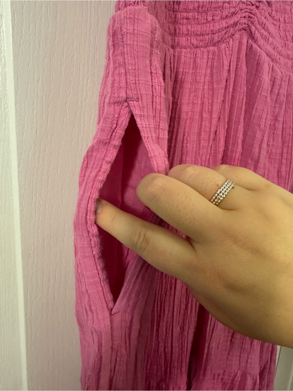 L Space Mallorca Pink Smocked Tiered Maxi Dress - Picture 7 of 15